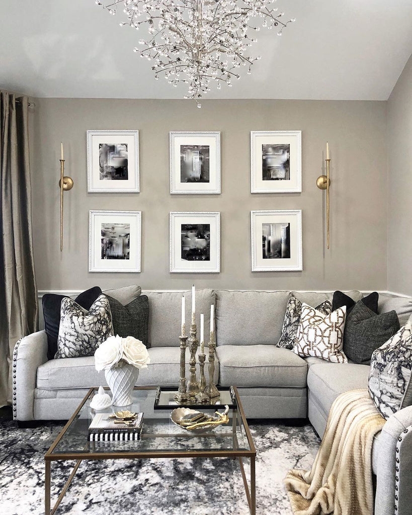 Sectional Sofa: Cool Crystal Branch Chandelier Decor