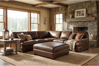 Sectional Sofa featuring Cocktail Ottoman Large L-shaped Set