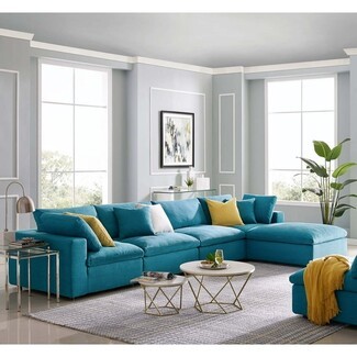 Sectional Sofa Modular Pieces Urban Aqua Blue Modular Sectional