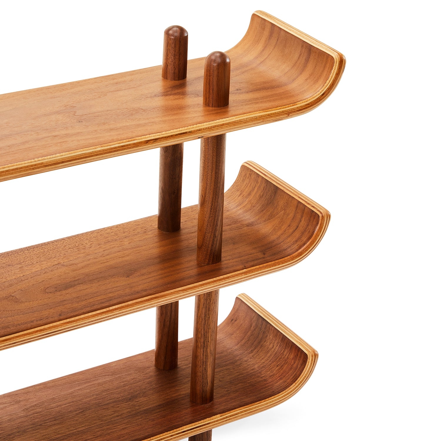 Shelving Unit Layered Plywood with Cylindrical Support
