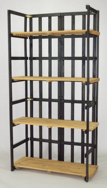 Shelving Unit Slat Back Collapsible Wooden Shelving Unit