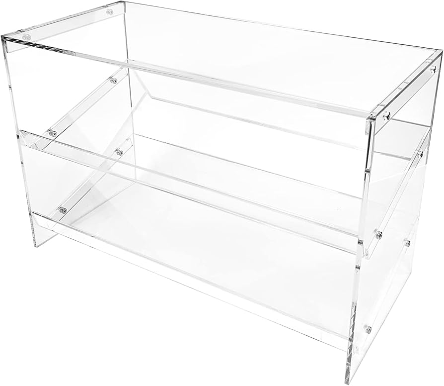Shoe Rack: 3-Tier Transparent Bench and Rectangular Silhouette