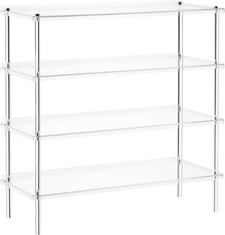 Shoe Rack: 4-Tier Transparent Acrylic with Polished Hardware