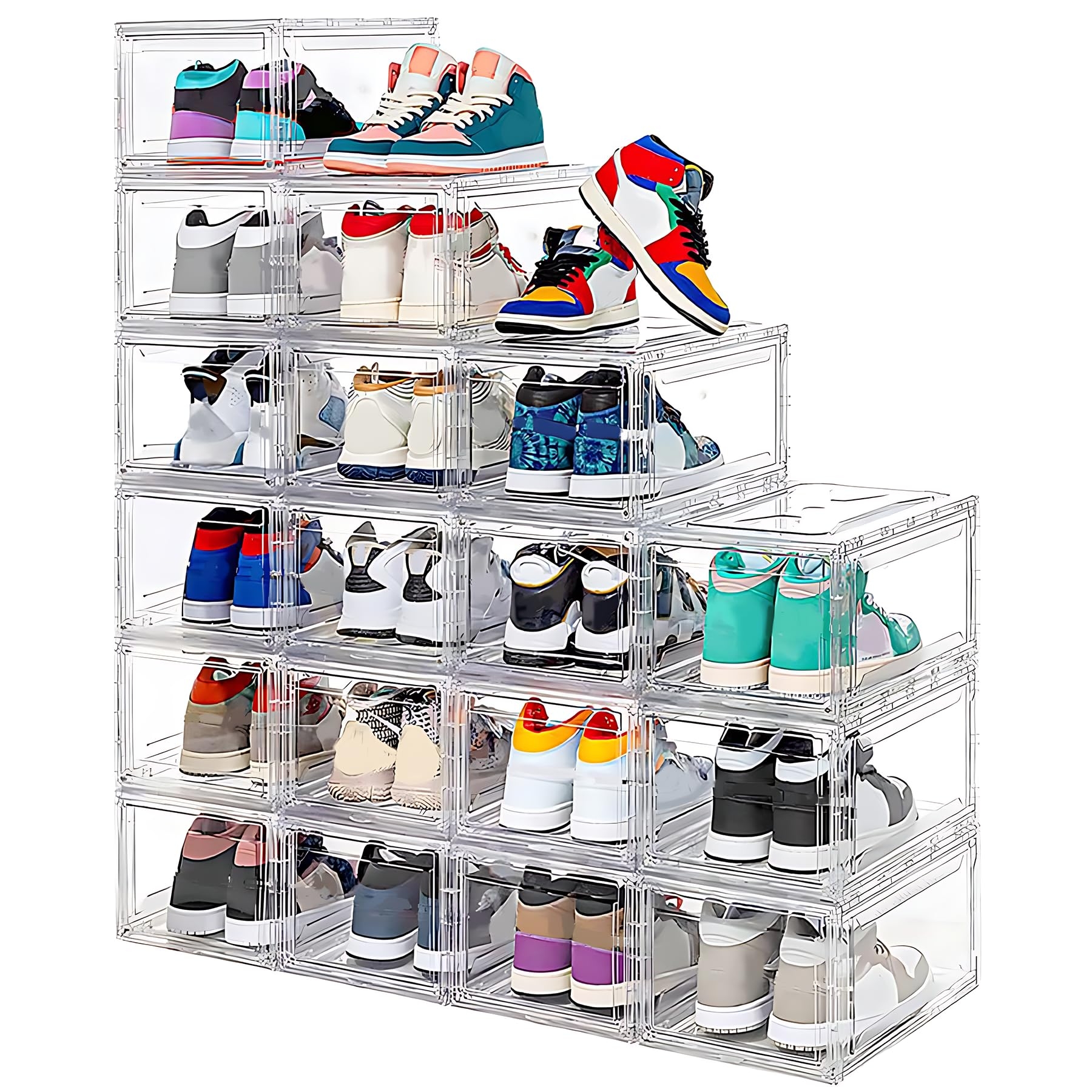 Shoe Storage Box: Ultra Clear Acrylic Stackable Modular System