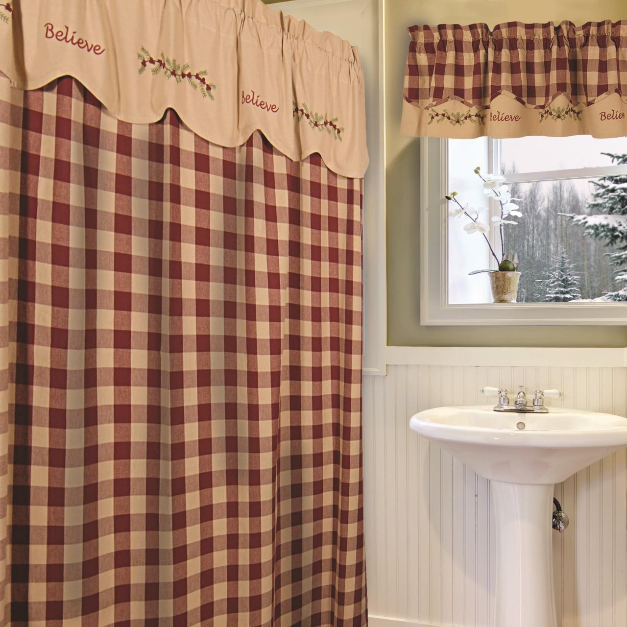 Shower Curtain Believe Embroidery Believe Shower Curtain Set