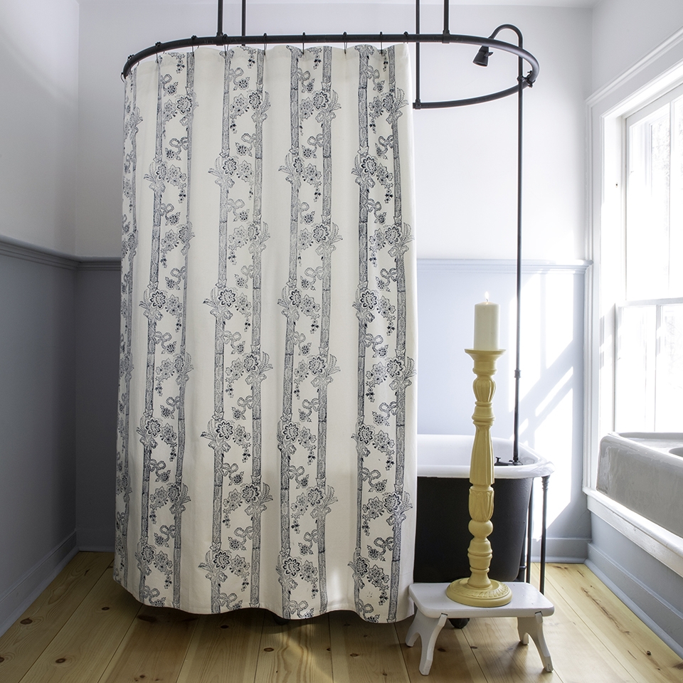 Shower Curtain Circular Shower Rod French Stripe Shower Style