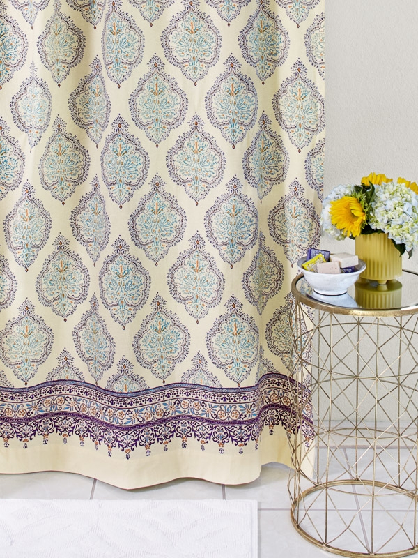 Shower Curtain Medallion Pattern Medallion Print Shower Fabric