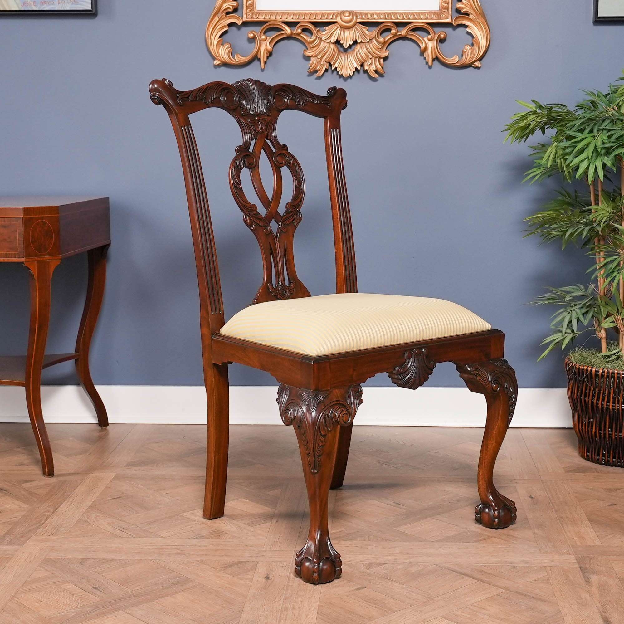 Side Chair with Shell Motif and Philadelphia Chippendale Chair