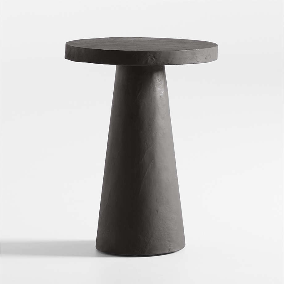 Side Table Charcoal Brown Conical Cast Silhouette