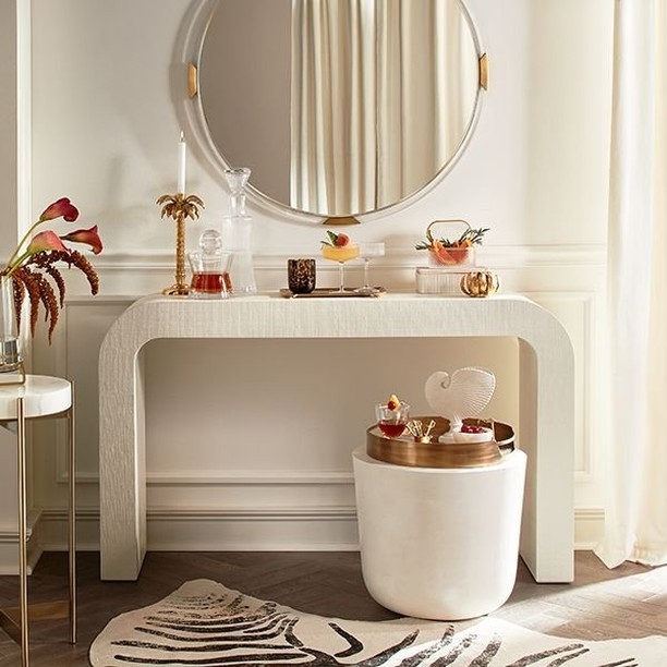 Side Table: Tapered Drum Shape Grey Cement Pedestal Stand