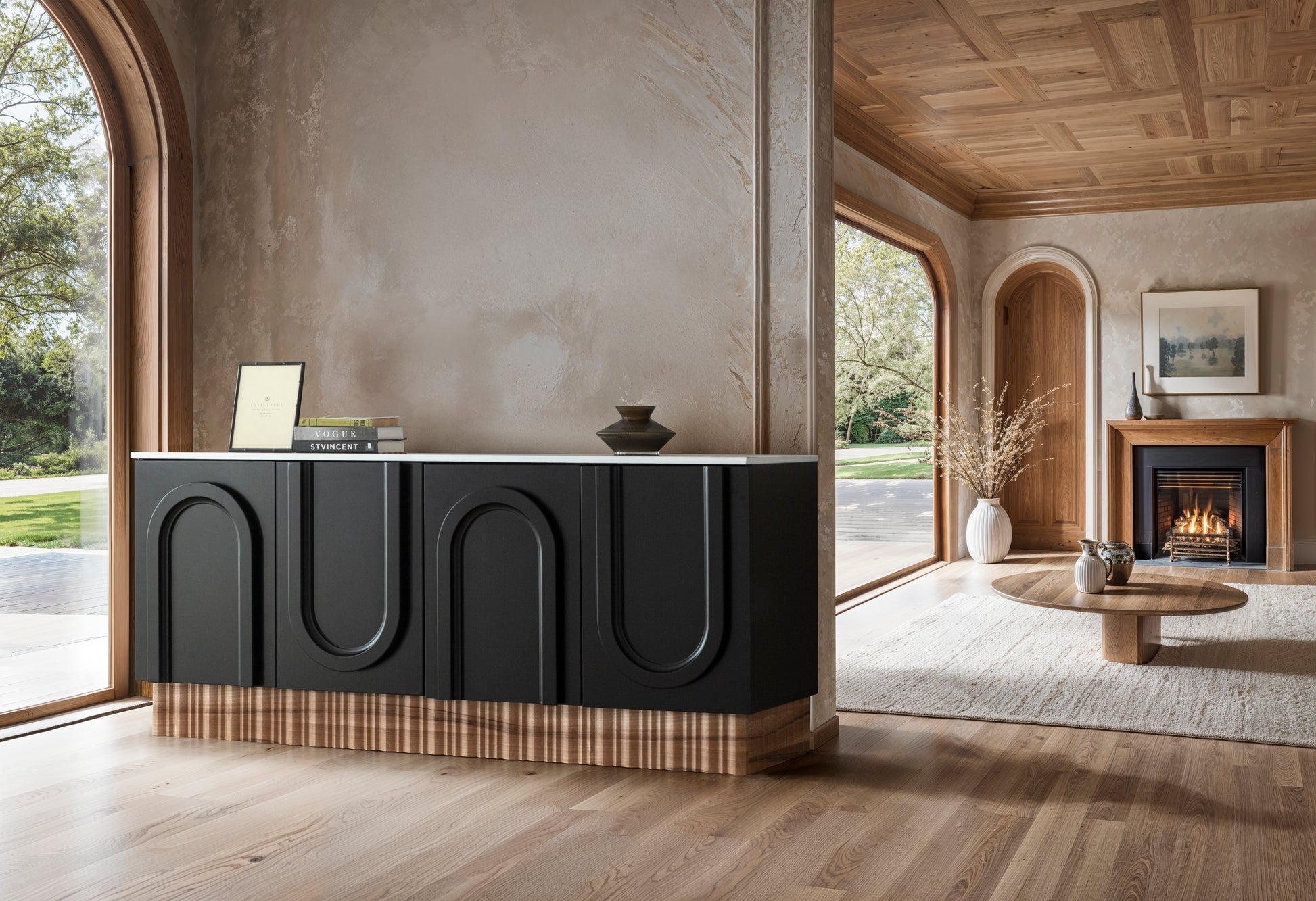 Sideboard: Arch Relief Doors and Modern Luxury Buffet