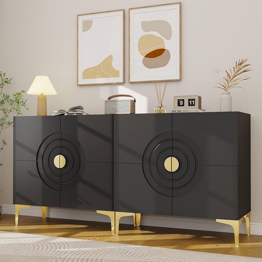Sideboard: Concentric Circles and Circular Motif Credenza