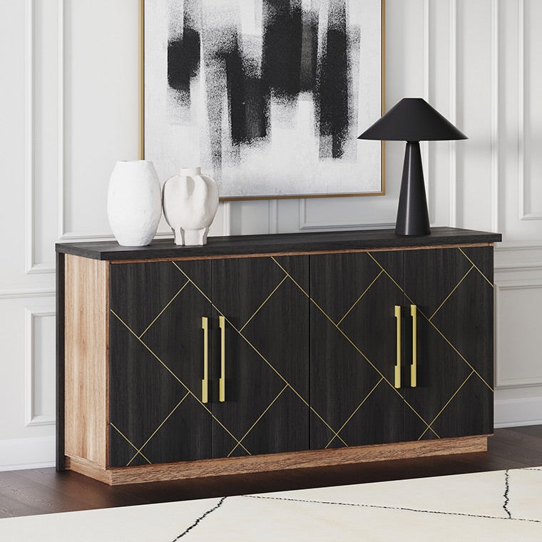 Sideboard: Espresso Doors and Two-Tone Storage Cabinet