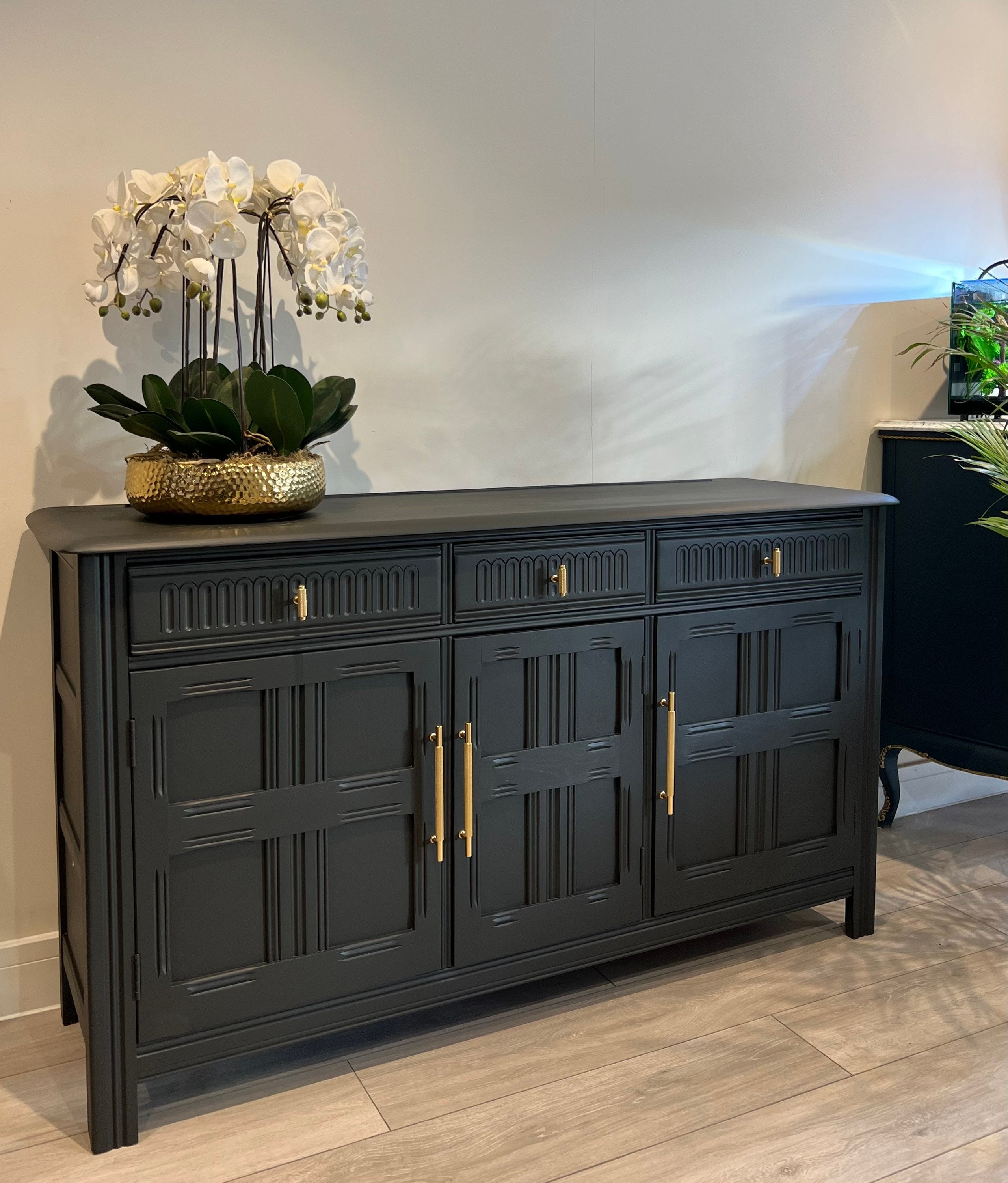 Sideboard: Fluted Drawers & Geometric Panel Sideboard