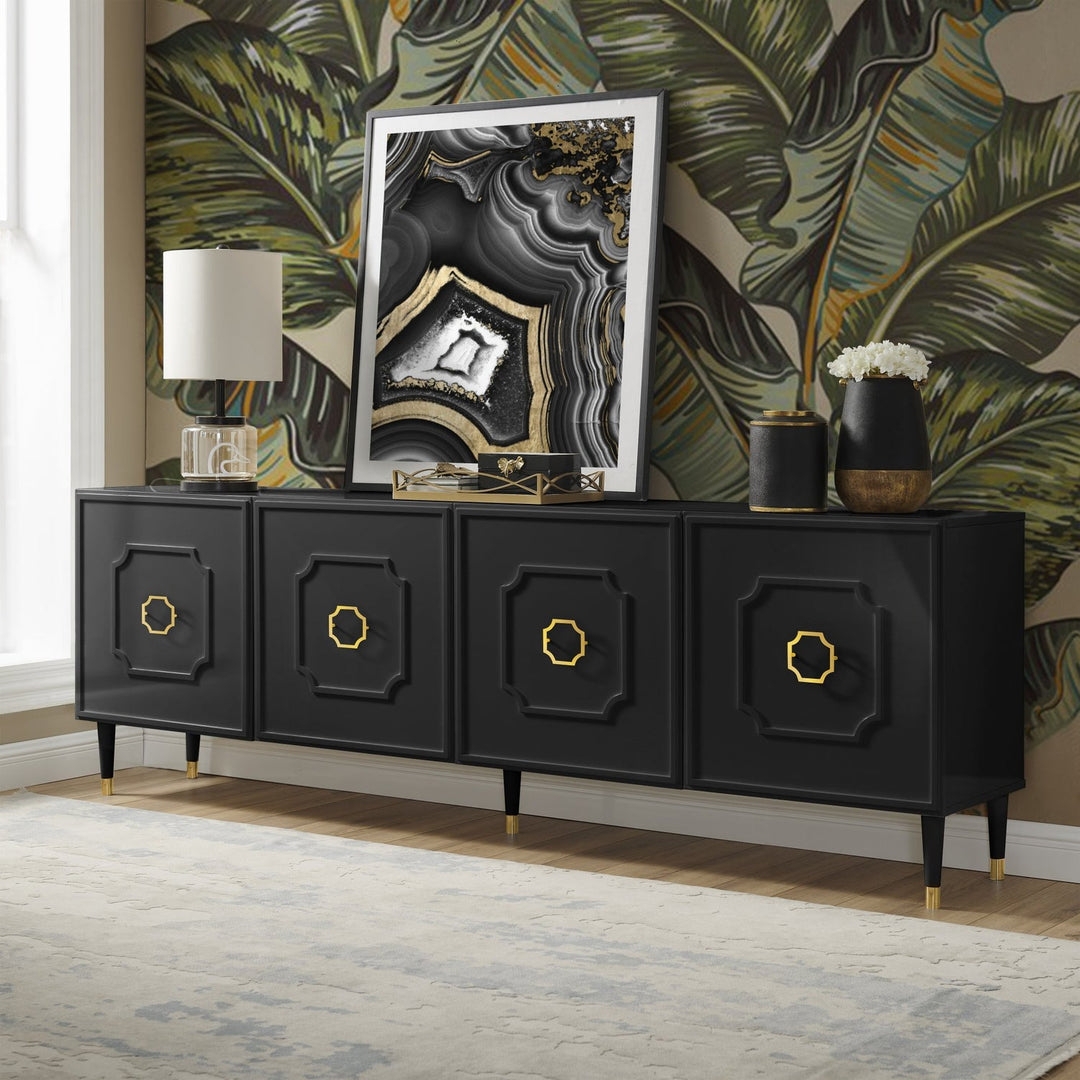 Sideboard: Gold Ferrules and Black Sideboard Gold Hardware