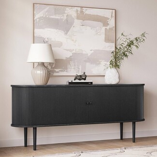 Sideboard: Pill Shape Mid-Century Curved Sideboard