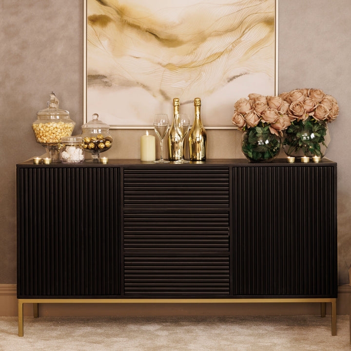 Sideboard: Rippled Texture and Designer Fluted Sideboard