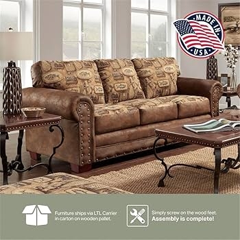Sleeper Sofa: Fishing Pattern Cushions and Cabin Style Seating