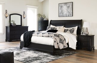 Sleigh Bedroom Set: Geometric Textile Sleigh Bedroom Set