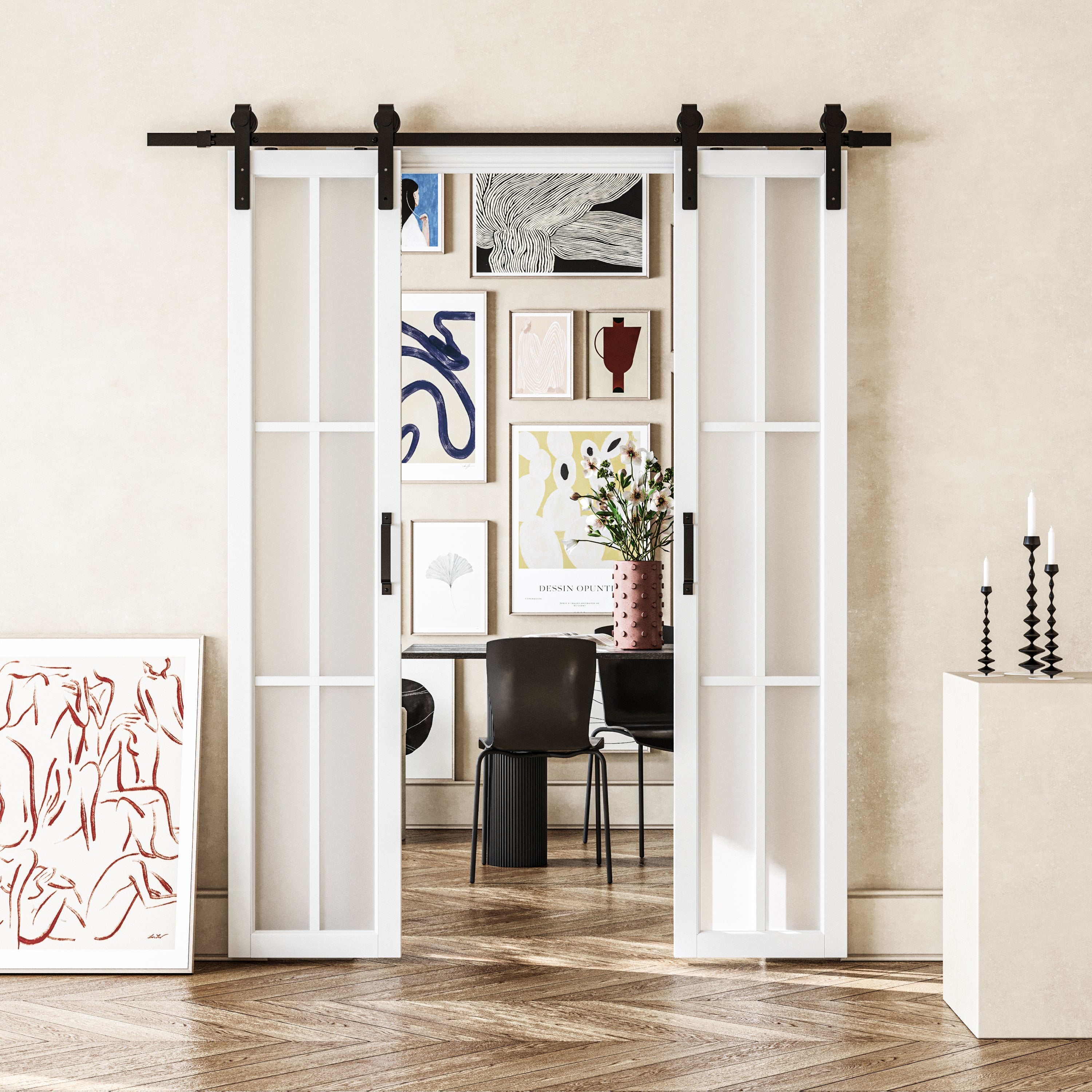Sliding Barn Door: Mini Double Small Opening Doors