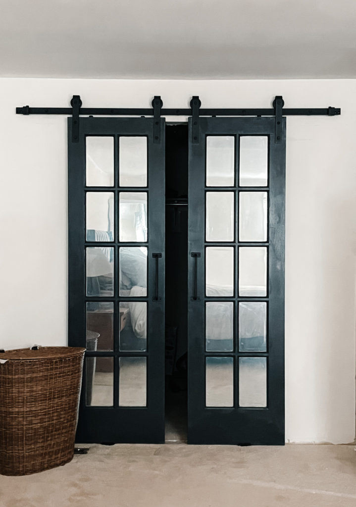 Sliding Barn Doors: Mirror Pane Grid Pattern Doors