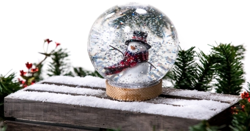 Snow Globe: Burlap Base Snowman Plaid Scarf Farmhouse Accents