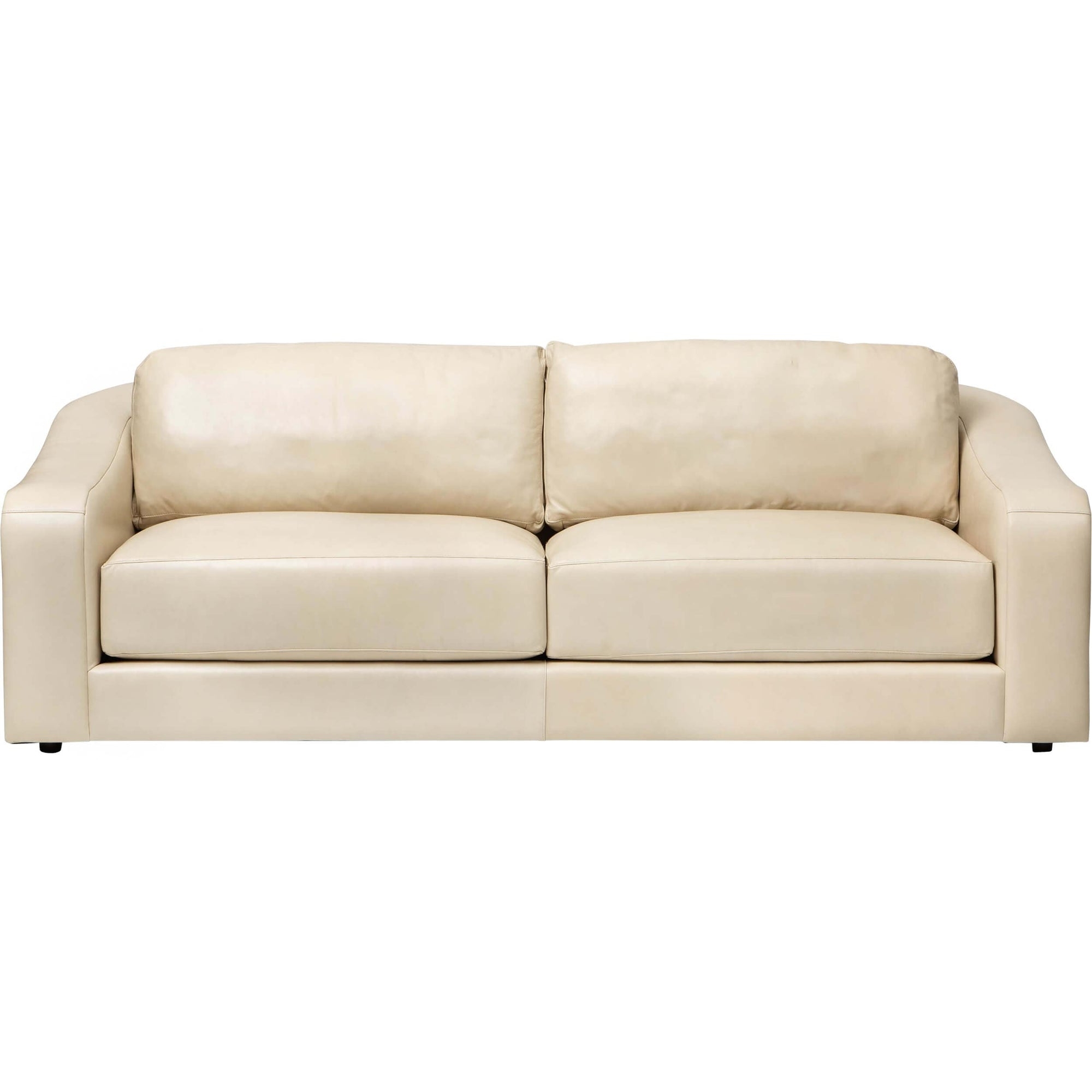 Sofa Contemporary Sloped Arm Couch with Recessed Base