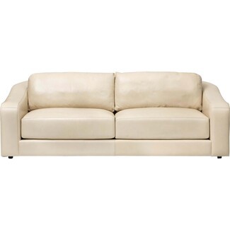 Sofa Contemporary Sloped Arm Couch with Recessed Base