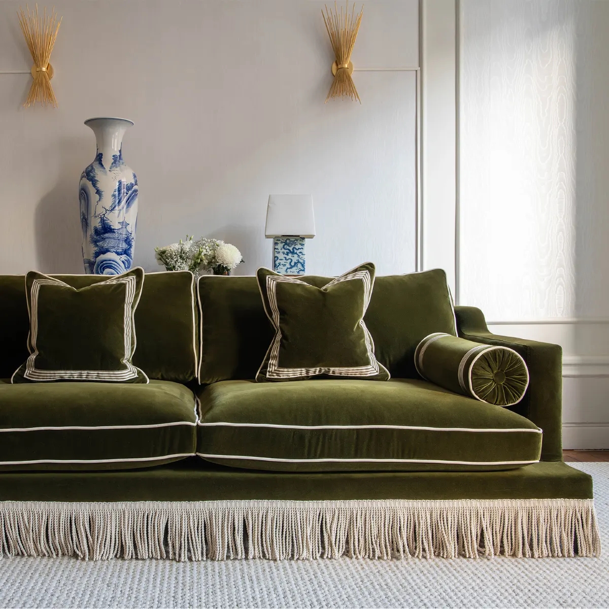 Sofa in Safari Green Velvet with safari green velvet sofa