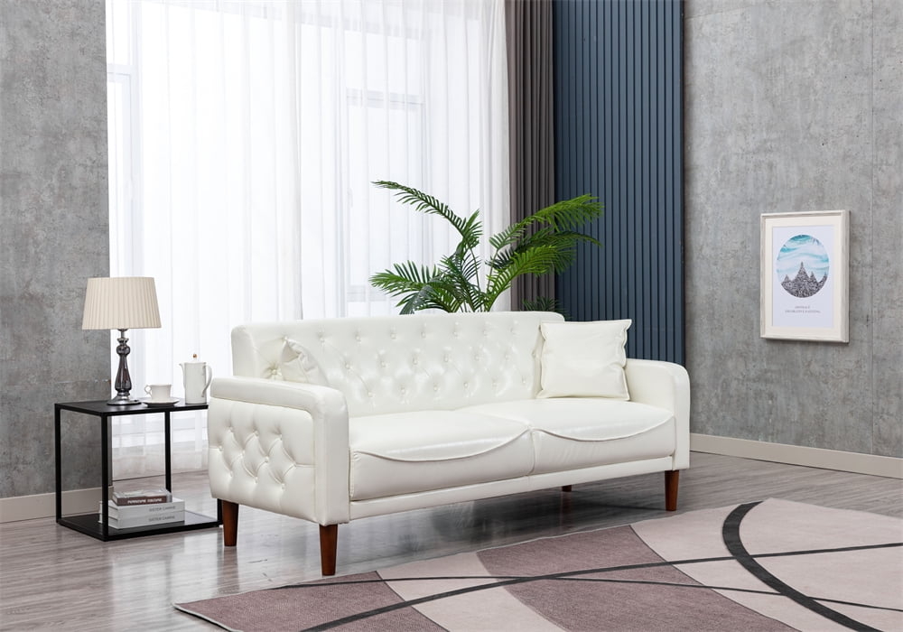 Sofa Mid-Century Button Tufted Arms Upholstered Seating
