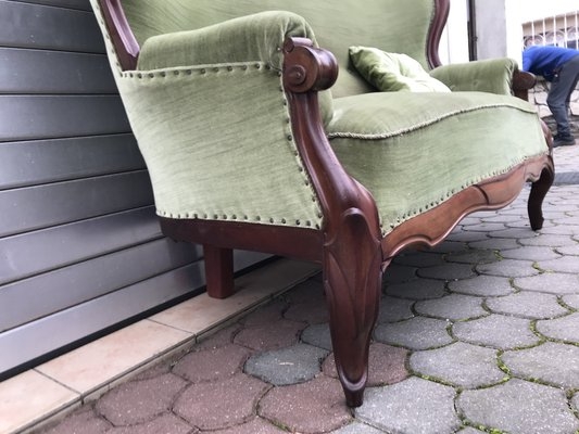 Sofa Sage Mahogany Legs Nailhead Trim Set