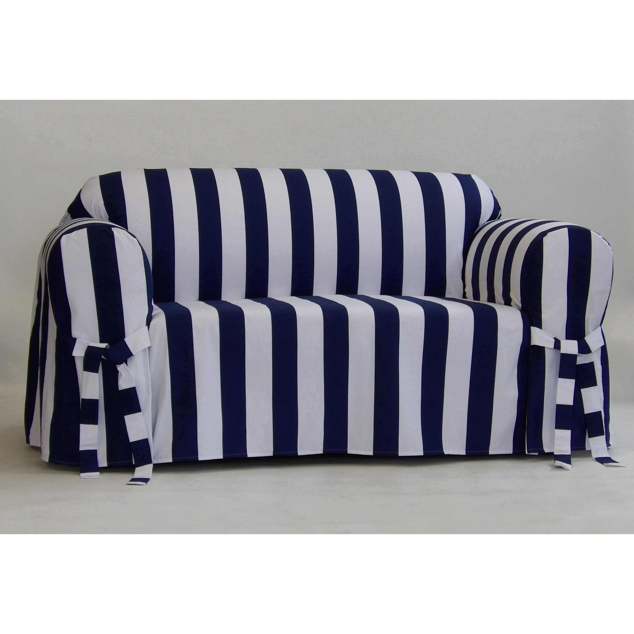 Sofa Slipcover Cabana Stripe Navy Cabana Stripe Slipcover