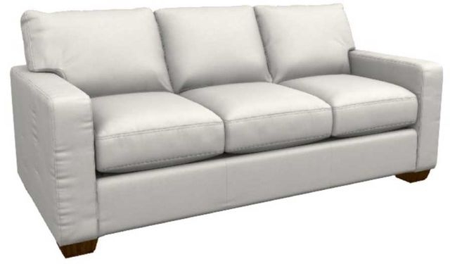 Sofa Transitional Track Arm Couch with Block Feet