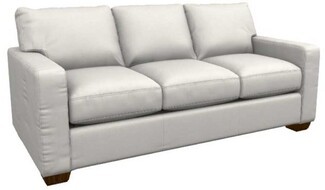 Sofa Transitional Track Arm Couch with Block Feet