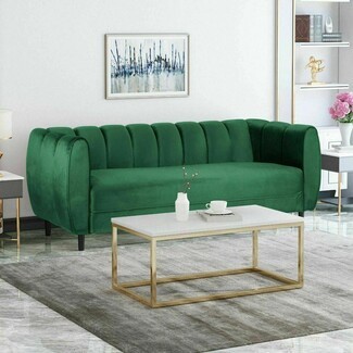 Sofa with Channel Stitching and Tuxedo Silhouette