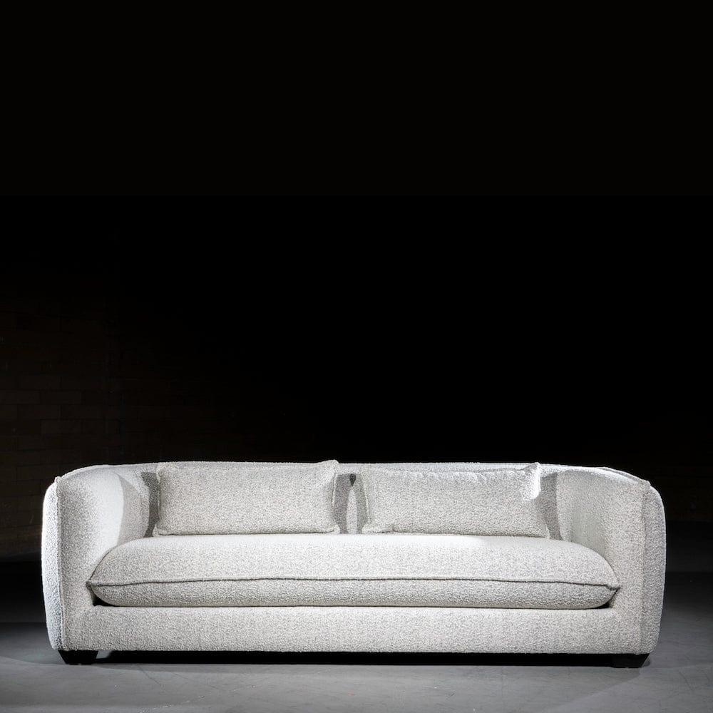 Sofa with French Flange Seams and Textured Off White Sofa