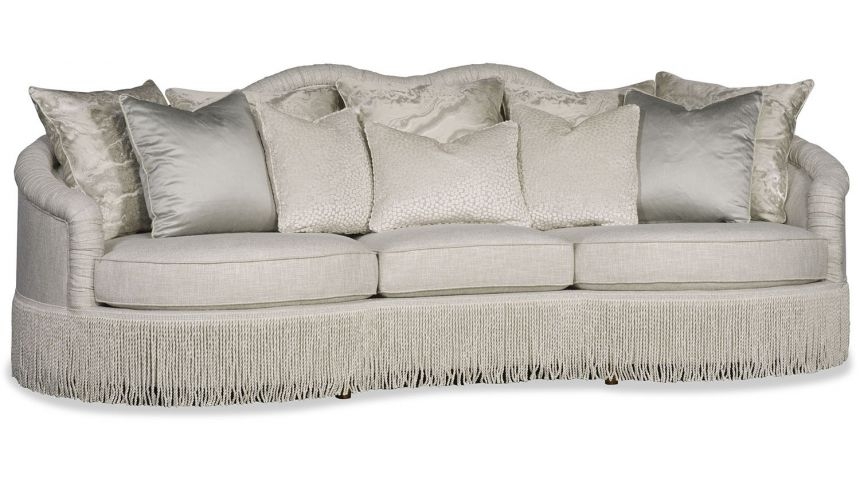 Sofa with Fringed Skirt and glamorous curved couch