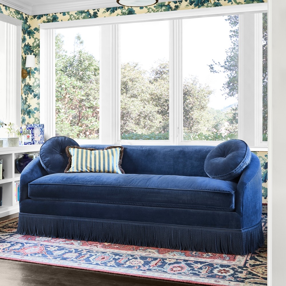Sofa with Lapis Blue Velvet and lapis blue velvet sofa