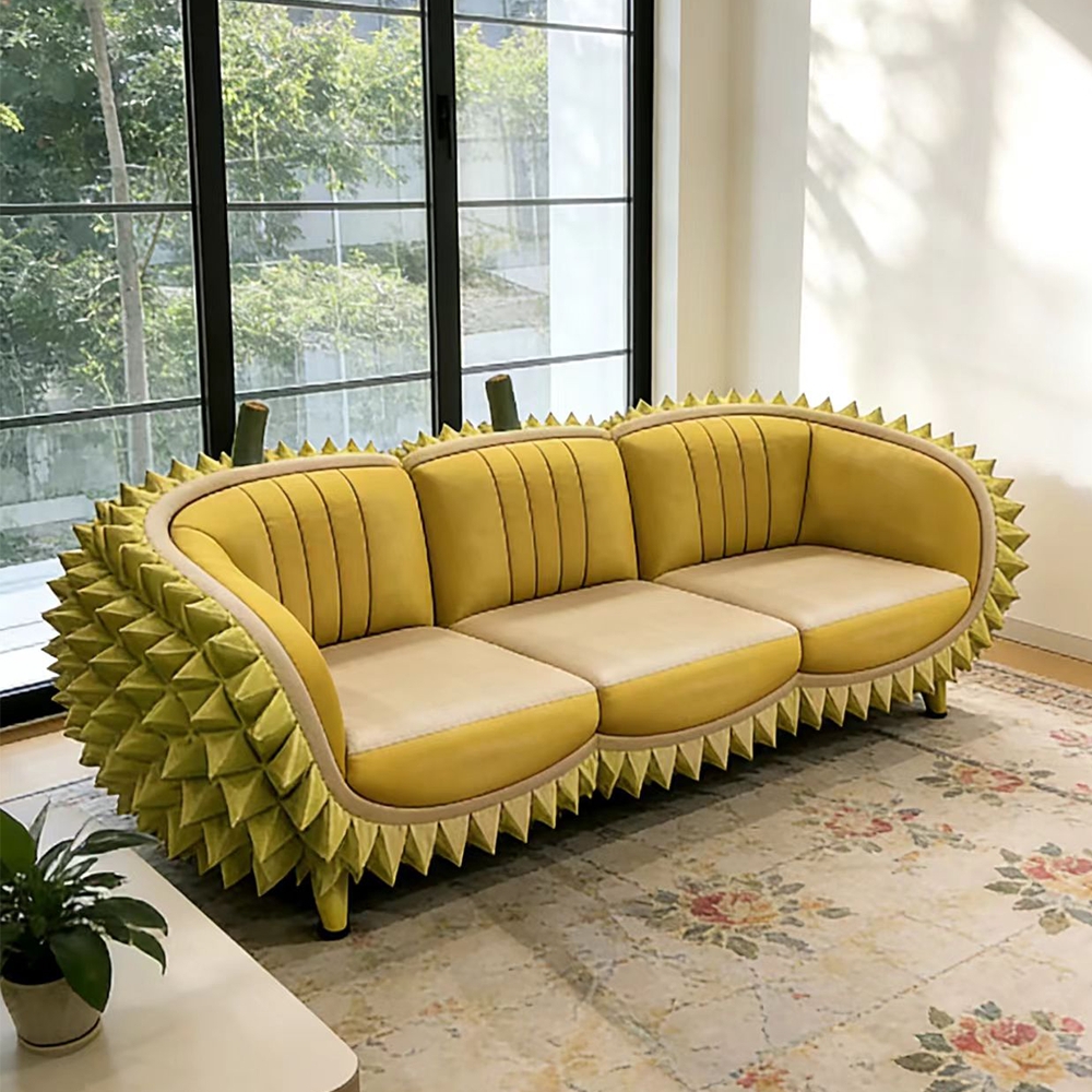 Sofa with Spiky Texture and Durian Inspired Tropical Design