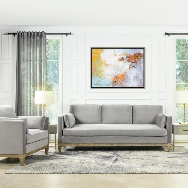 Sofa With Square Arm Silhouette Square Arm Farmhouse Couch