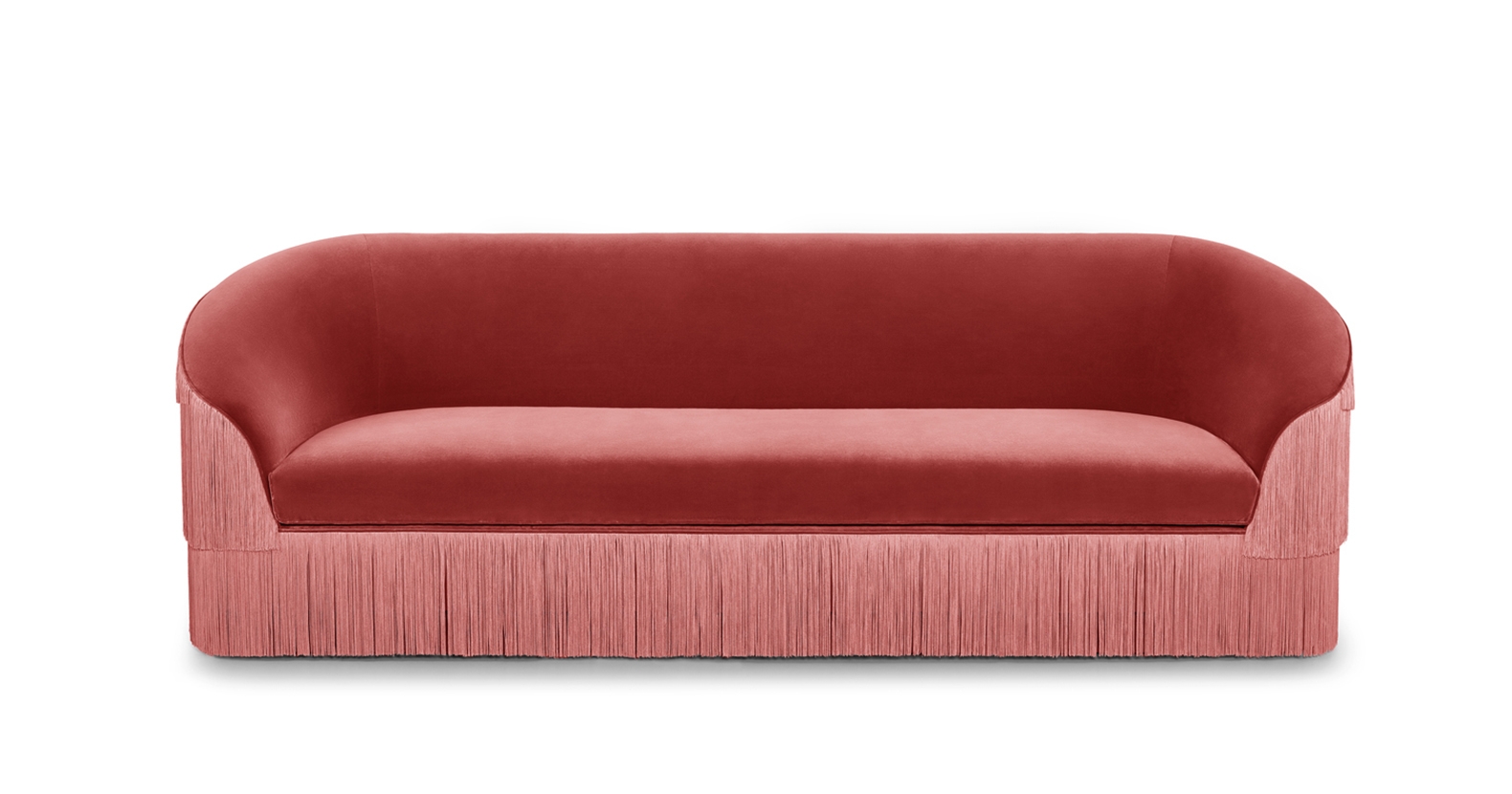 Sofa with Tiered Fringe Base and fringe base sofa style
