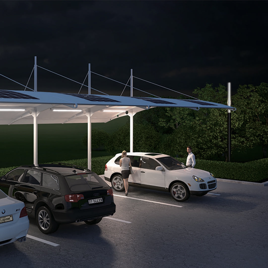 Solar Carport using Tensile Membrane and Modern Parking Canopy