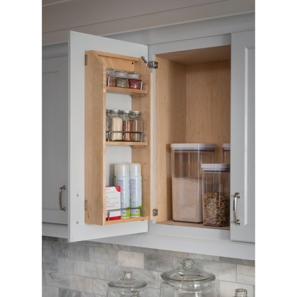 Spice Rack Adjustable Shelves Chrome Door Mount Insert