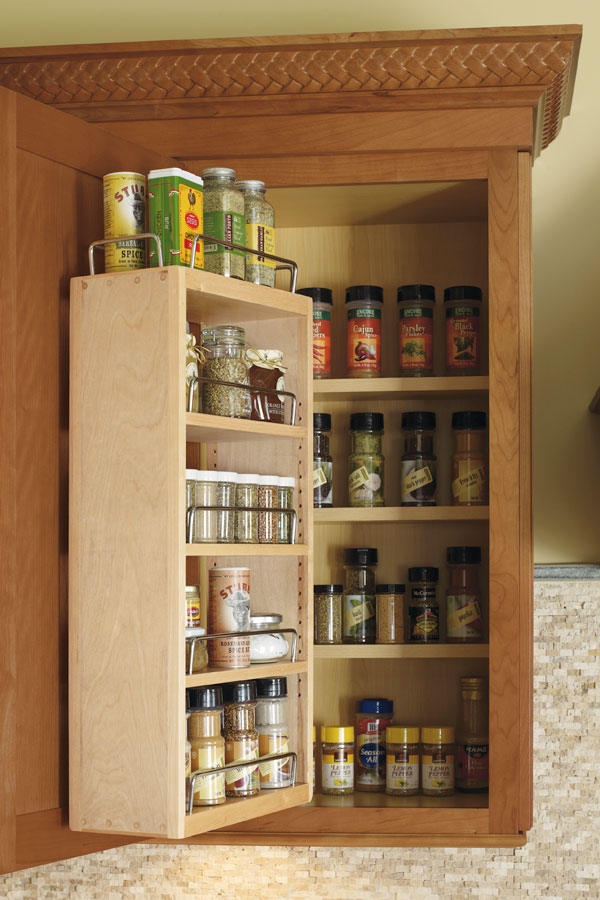Spice Rack Cabinet Braided Crown & Swing-Out Storage