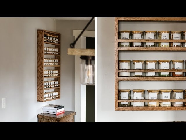 Spice Rack Seven Tiers Wood Retaining Bars Organizer