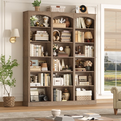 Standard Bookcase with Triple Column Arched Top Bookcase