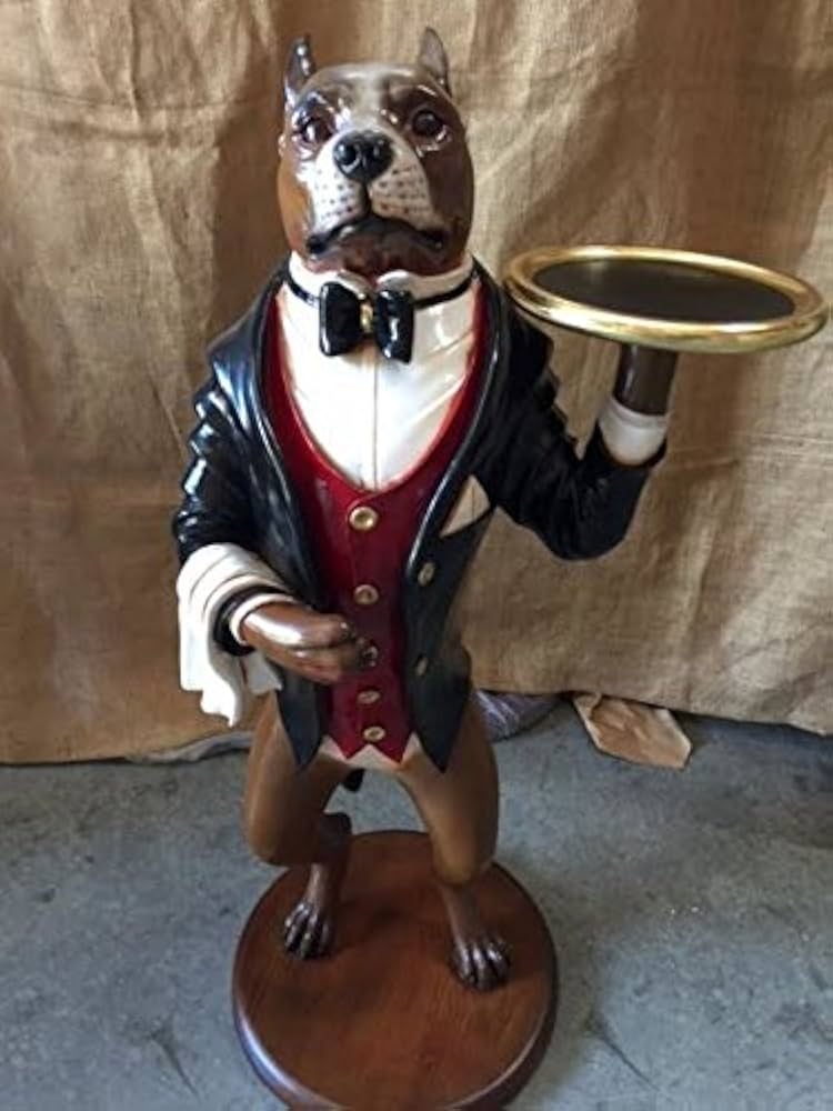 Statue Pitbull Butler Tuxedo Vest Novelty Dog Valet