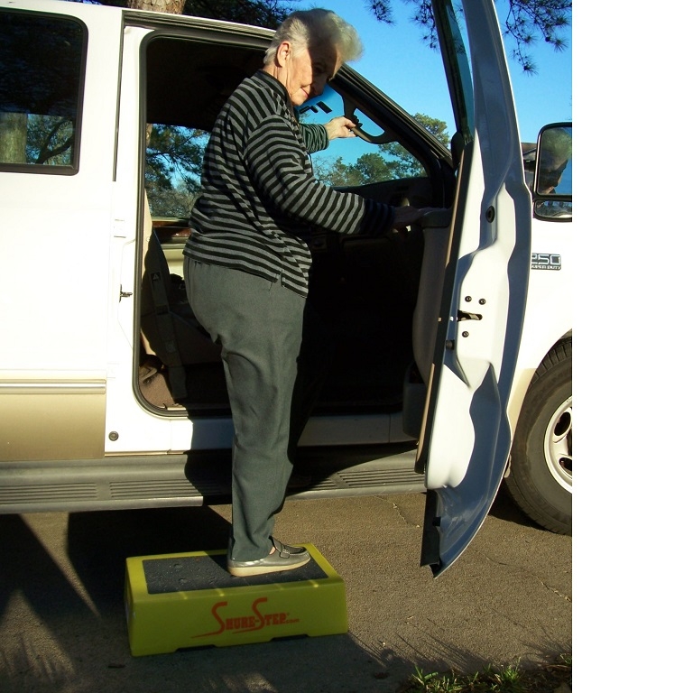 Step Stool: High Visibility Step Stool with Safety Yellow Base