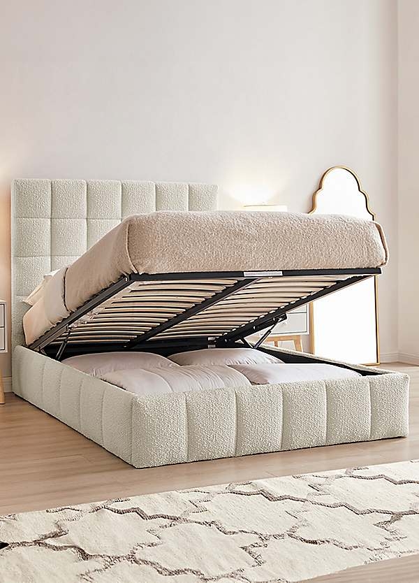 Storage Bed Ottoman Lift square tufted storage bed