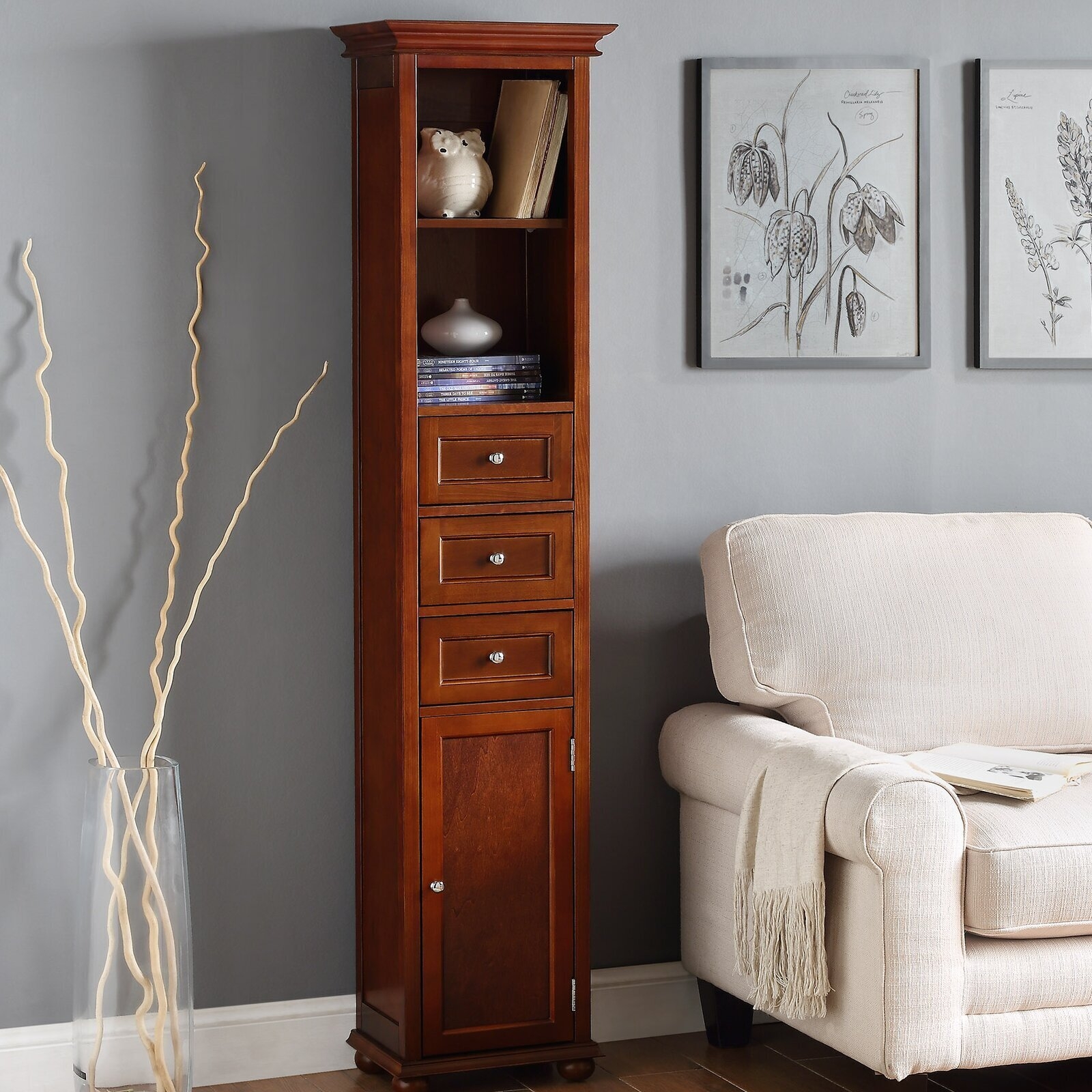 Storage Cabinet with Slim Profile for Extreme Narrow Storage Cabinet
